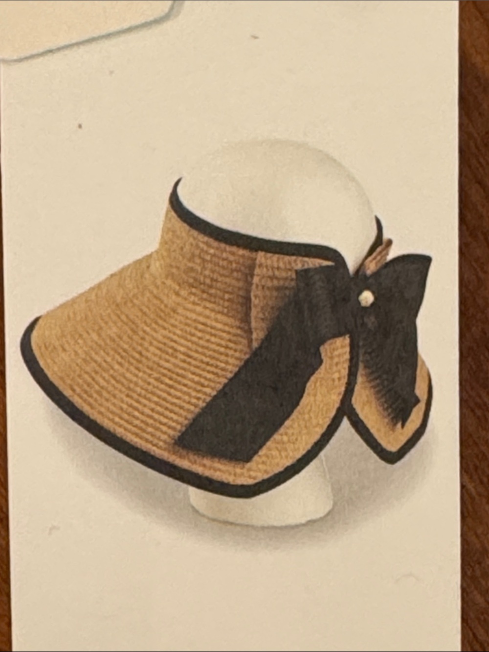 NWT Mud Pie Carlyle Packable Sun Visor Straw Hat Navy Anchor Travel Roll Up NEW - Picture 1 of 13